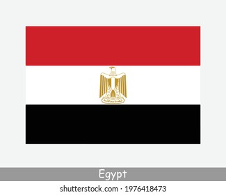 National Flag of Egypt. Egyptian Country Flag. Arab Republic of Egypt Detailed Banner. EPS Vector Illustration Cut File