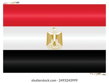 National Flag of Egypt. Egyptian flag in Rectangle shape. African Country. Egypt flags isolated on white background. Editable vector EPS available 