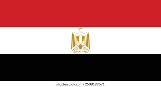 Bandera nacional de Egipto diseño e ilustración de Vector 