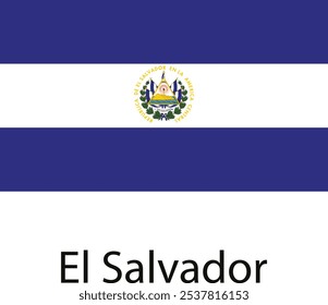 The national flag of El Salvador, featuring a blue, white, and blue horizontal triband with the coat of arms in the center.