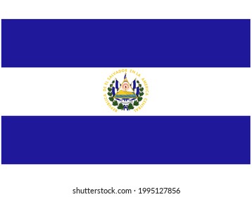 National Flag of EL SALVADOR Isolated Vector Image