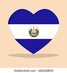 The national flag of el salvador love icon isolated on cream background vector illustration

