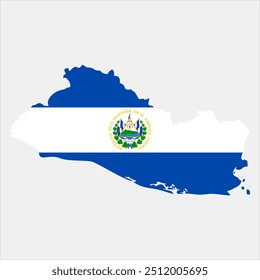 Bandeira nacional de el salvador. mapa com bandeira de el salvador