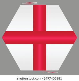 National Flag of England. Great Britain flag in polygon shape. European Country. British flags isolated on grey background. Editable vector EPS available