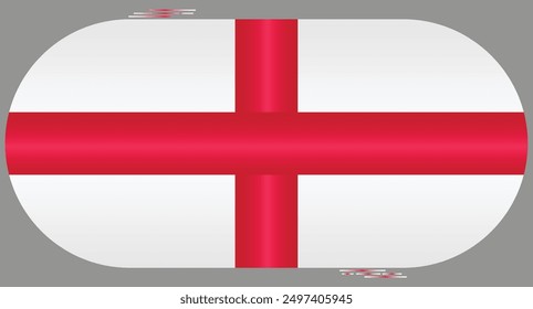 National Flag of England. Great Britain flag in capsule shape. European Country. British flags isolated on grey background. Editable vector EPS available