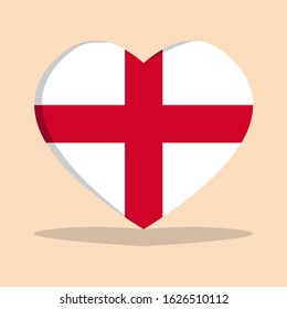 The national flag of england love icon isolated on cream background vector illustration

