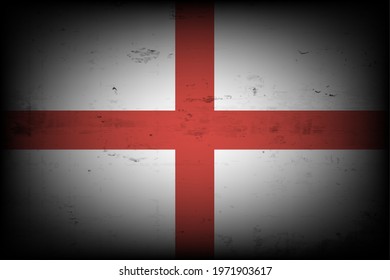 National flag of England. Vintage background. Grunge texture. Banner design pattern. Vector illustration