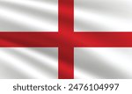 National Flag of England. England flag. Waving England flag.
