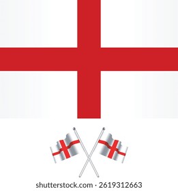 National Flag of England. England flag. Waving England flag.