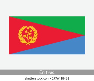 National Flag of Eritrea. Eritrean Country Flag. State of Eritrea Detailed Banner. EPS Vector Illustration Cut File