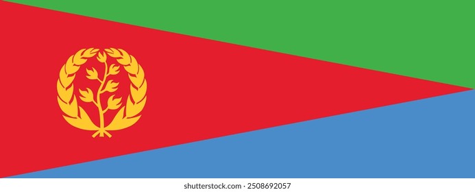 National Flag of Eritrea rectangular vector design and illustration , Horizontal flag of Eritrea