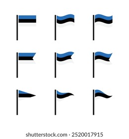 National flag of Estonia. Flag icon set isolated background vector