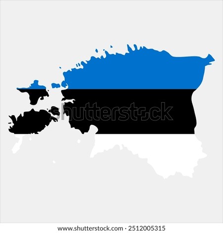 National flag of estonia. map with flag of estonia
