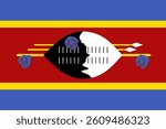 National flag of Eswatini. Vector illustration.