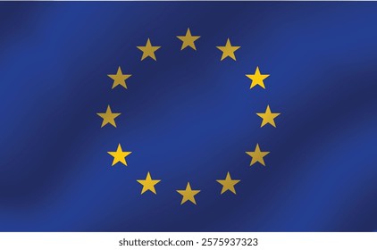 National flag of Europe. European union flag. Vector illustration. 