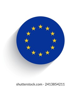 Bandera nacional de la ilustración vectorial de iconos europeos aislada en fondo blanco.