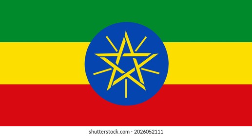 National flag of Federal Democratic Republic of Ethiopia