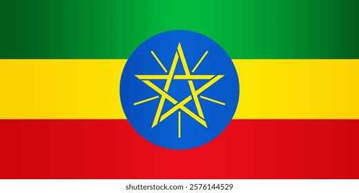 National Flag of the Federal Democratic Republic of Ethiopia. Vector Element