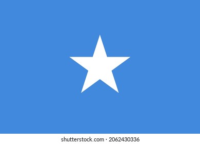 National Flag Federal Republic of Somalia - vector, single white five-pointed star centered on a cyan field