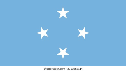 National Flag Federated States of Micronesia, FSM, light blue field with four white five-pointed stars arranged in the diamond pattern in the center