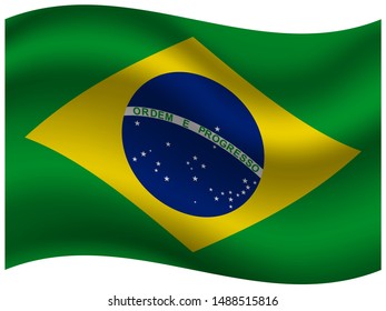 National flag of Federative Republic of Brazil. original colors and proportion. Simply vector illustration, from countries flag set.