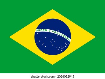 National flag of Federative Republic of Brazil
