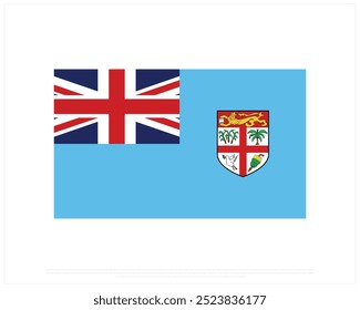 National flag of Fiji, National Day of Fiji, Independence Day, Fiji, Vector illustration of Fiji flag on white background, Editable vector illustration Design