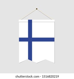 The national flag of Finlad vertical icon isolated on gray background. Language symbol modern, simple, vector, icon for website design, mobile app, ui. Vector Illustration