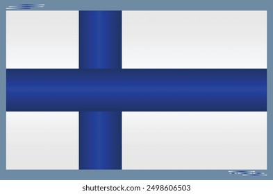 National Flag of Finland. Land of Thousand Lakes flag in Rectangle shape. European Country. Finland flags isolated on grey background. Editable vector EPS available