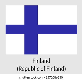 National flag of Finland (Republic of Finland). Can be used in textbooks and atlases, as well as for large scale machine printing and media