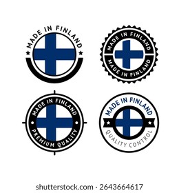 National flag of the Finland, set flat vector icons