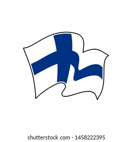 The national flag of Finland. Vector illustration. Helsinki