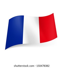 National flag of France: blue, white and red vertical stripes.