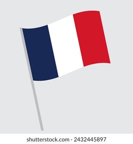 The national flag of France. Flat vector illustration.