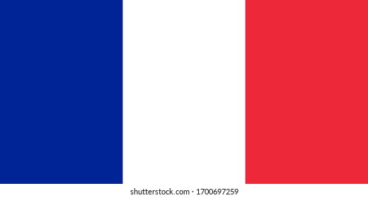 the national flag of france. proportion 1:2