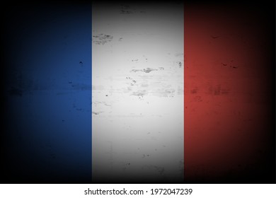 National flag of France. Vintage background. Grunge texture. Banner design pattern. Vector illustration