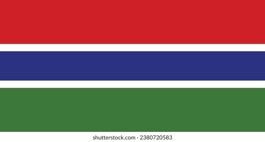 National flag of Gambia that can be used for celebrating Gambia national days. Vector illustration