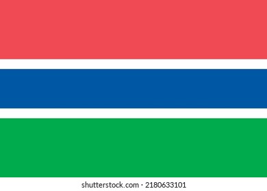 National flag of Gambia in vector(EPS) format. Colors and proportion are based on actual and official dimensions.