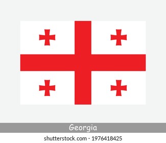 National Flag of Georgia. Georgian Country Flag Detailed Banner. EPS Vector Illustration Cut File svg