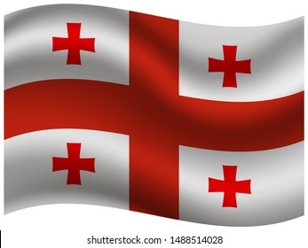 National flag of Georgia. original colors and proportion. Simply vector illustration, from countries flag set.