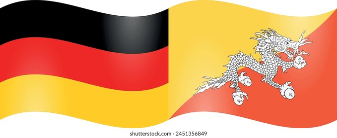 National flag of Germany and Bhutan