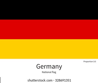 National flag of Germany with correct proportions, element, colors for education books and official documentation