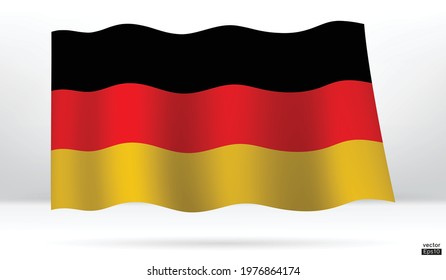 National flag of Germany. The flag of Germany flying. Vector illustration sign.Reichsbanner Schwarz-Rot-Gold