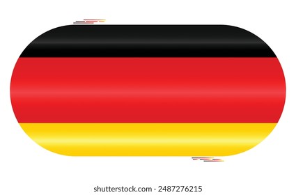 Bandera Nacional de Alemania. Bandera alemana en forma de cápsula. Country europeo. Bandera de Alemania aislada sobre fondo blanco. EPS de Vector editable disponible