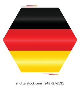 Bandera Nacional de Alemania. Bandera alemana en forma de polígono. Country europeo. Bandera de Alemania aislada sobre fondo blanco. EPS de Vector editable disponible