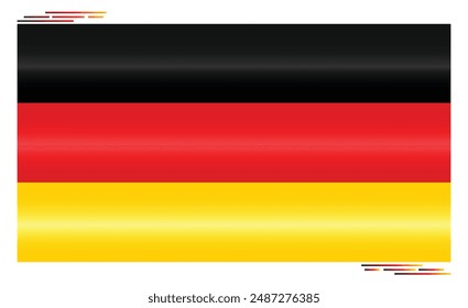 Bandera Nacional de Alemania. Bandera alemana en forma de Rectángulo. Country europeo. Bandera de Alemania aislada sobre fondo blanco. EPS de Vector editable disponible