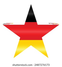 National Flag of Germany. German flag in star shape. European Country. Germany flag isolated on white background. Editable vector EPS available