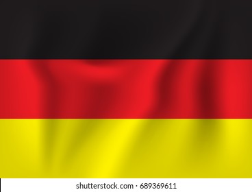 National flag of Germany. High resolution image of German national flag flaying in the wind.