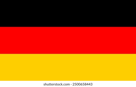 The national flag of Germany is the official state symbol and consists of three horizontal bands of equal size in the colors black, red and yellow