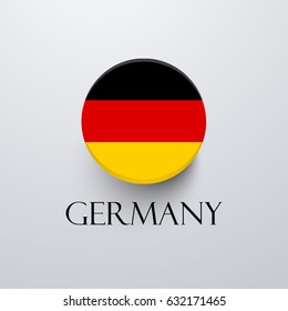 National flag of Germany . Round button flag.